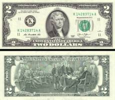 *2 americké doláre USA 2013 K, Jefferson P538aK UNC - Kliknutím na obrázok zatvorte -